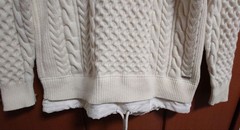 Diesel Aran pattern thick knit with drawstring hem, nylon x wool.