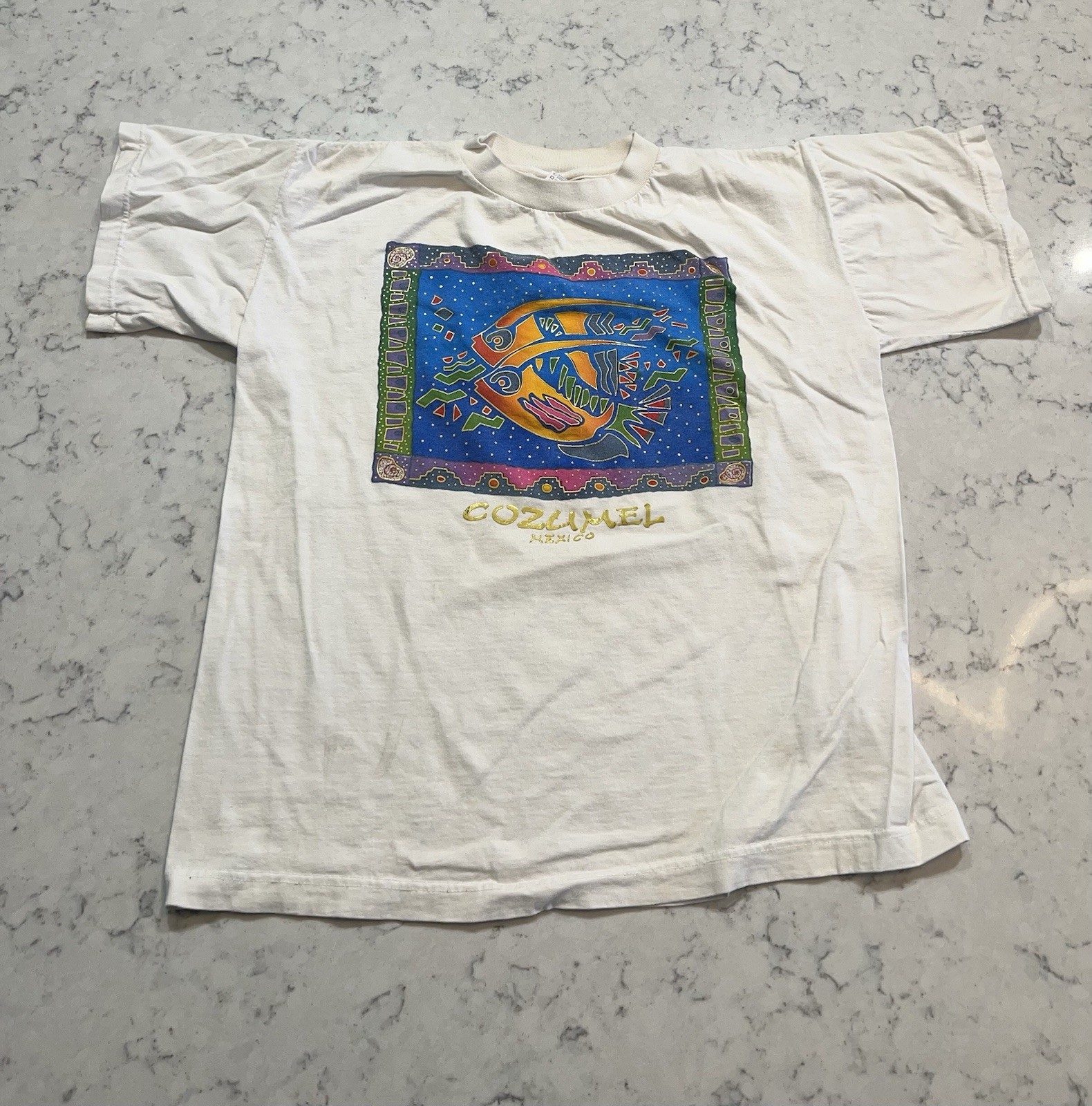Cozumel Mexico Fish Graphic Men’s Watex Tshirt Size Large