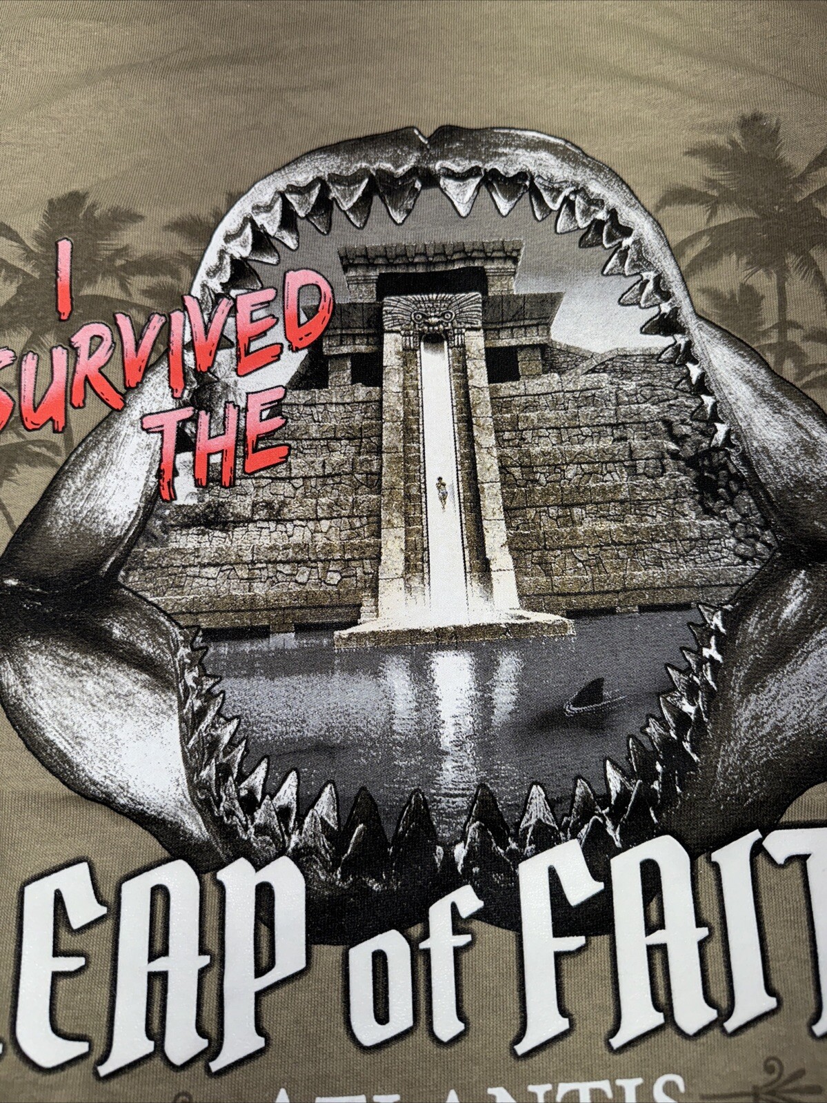 Atlantis Paradise Island Bahamas Shirt "I SURVIVED THE LEAP OF FAITH " Sz XL New gallery