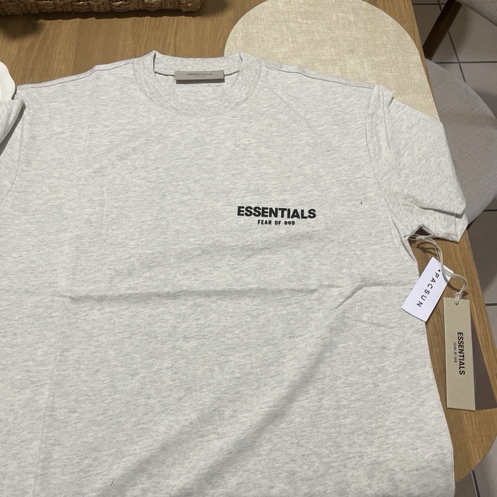 Essentials Fear of God Men's Gray Cotton Logo Graphic Crewneck Tee Size S gallery