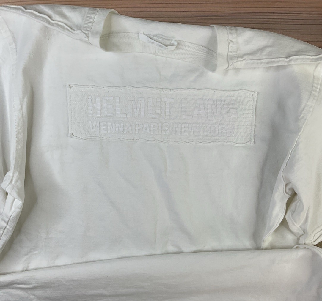 Helmut Lang T-Shirt Men Sz XL Embroidered Tee Vienna Paris New York Crewneck