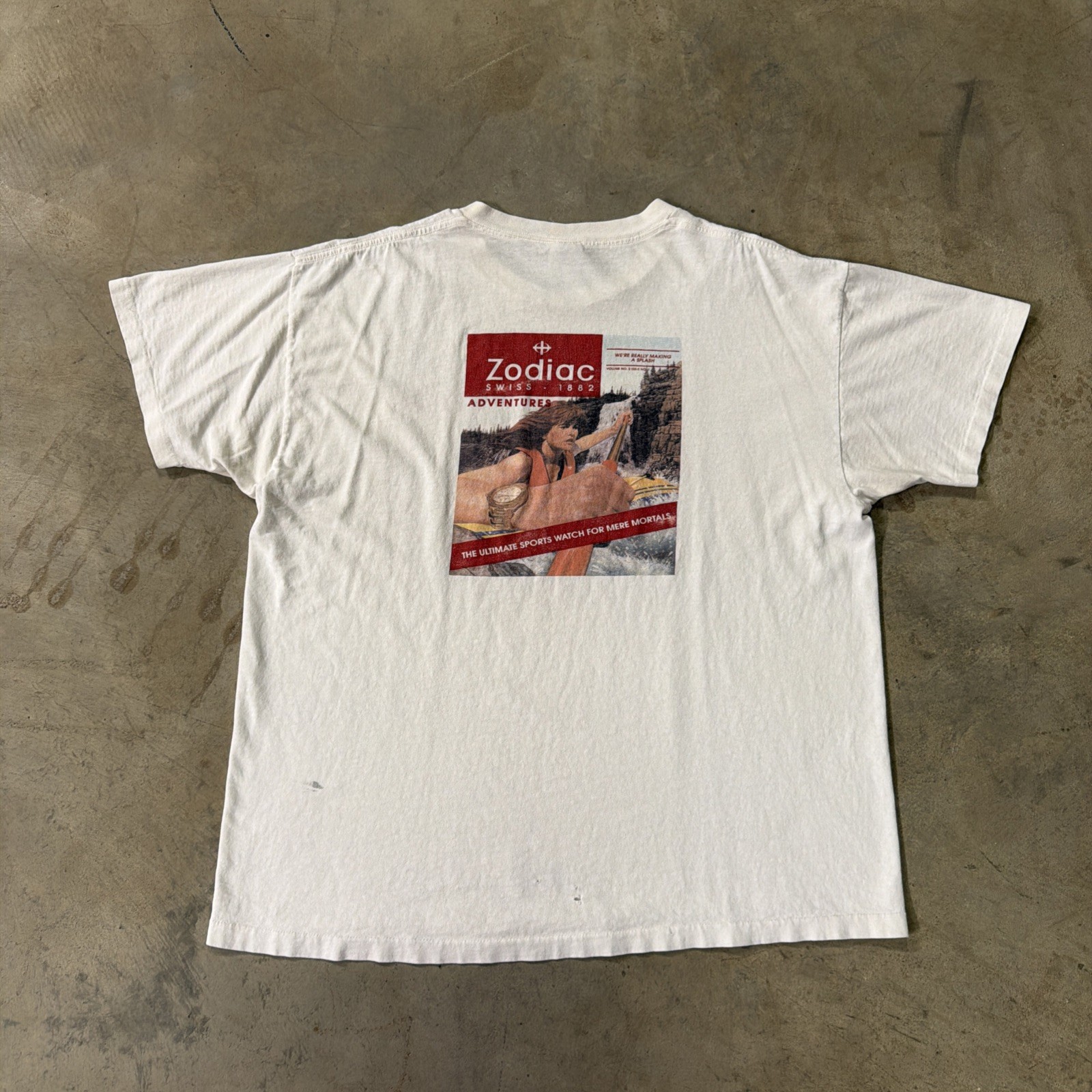 Vintage Watch Shirt Mens XL White 90s Zodiac Outdoors Nature RARE ACG Swatch USA gallery