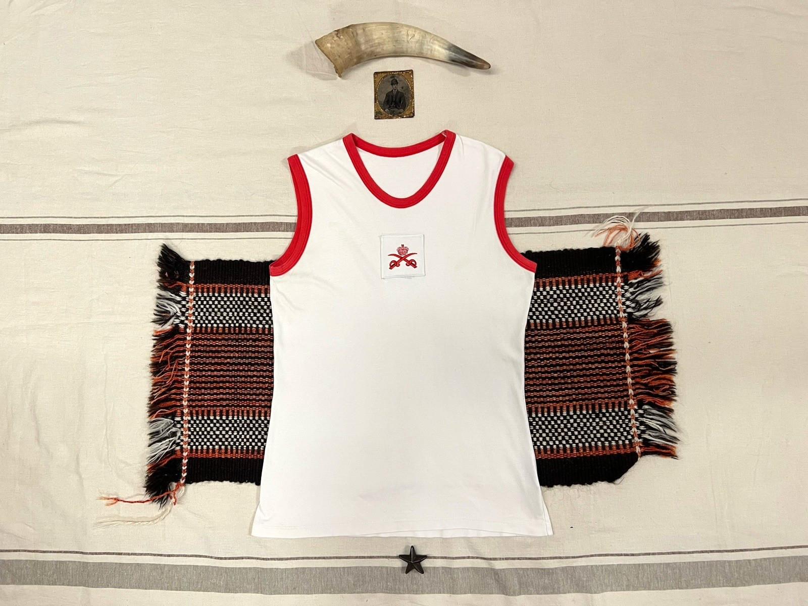 British Army Ringer T-Shirt S Vest Sleeveless Vintage Physical Training Instruct