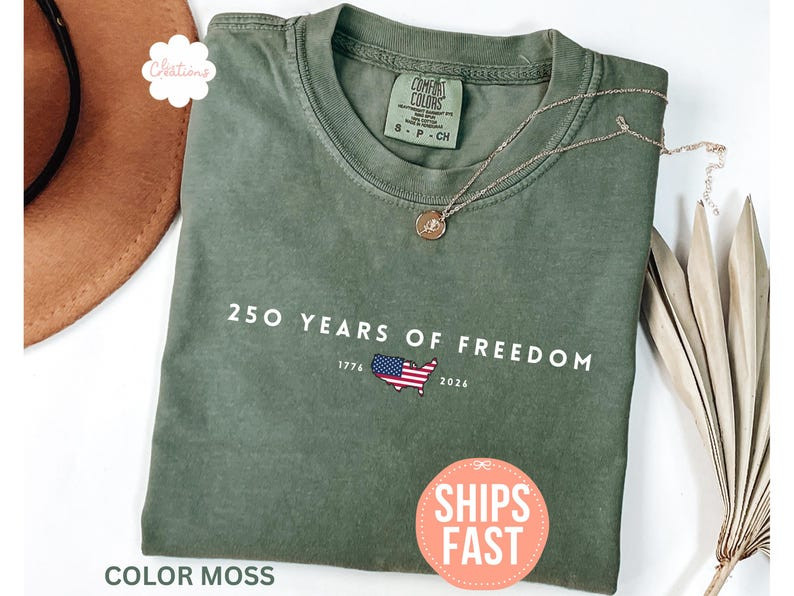 Comfort Colors 250 Years Of Freedom Shirt, USA Anniversary Shirt gallery