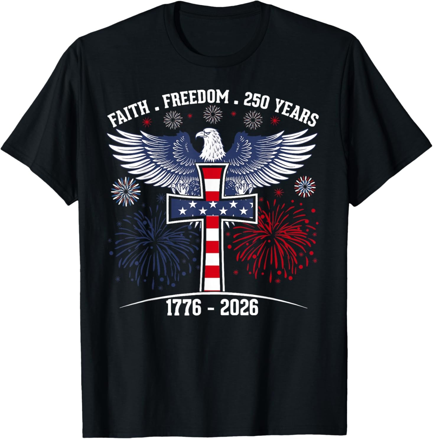 Vintage Faith Freedom 250 Years 1776-2026 Independence USA T-Shirt gallery
