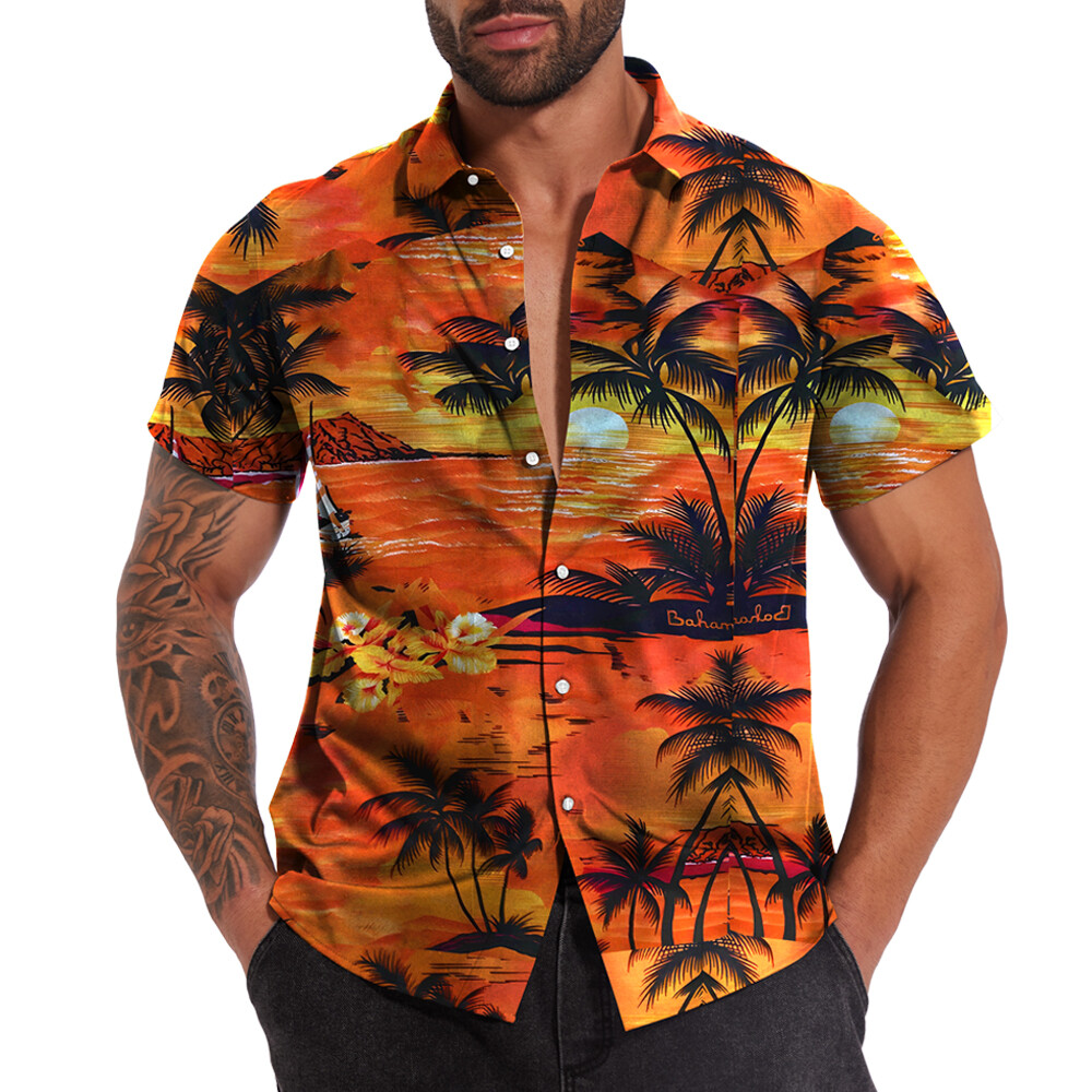 Mens Hawaiian Shirts Short Sleeve Casual Button Down Tropical Beach Cruise Shirt gallery
