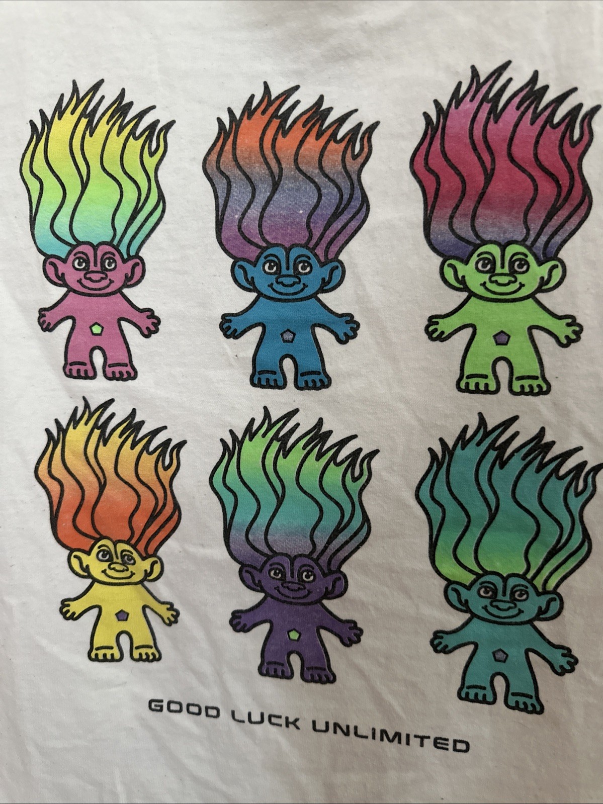 Good Luck Trolls 60th Anniversary White T Shirt Size Medium Classic Merch Craft gallery