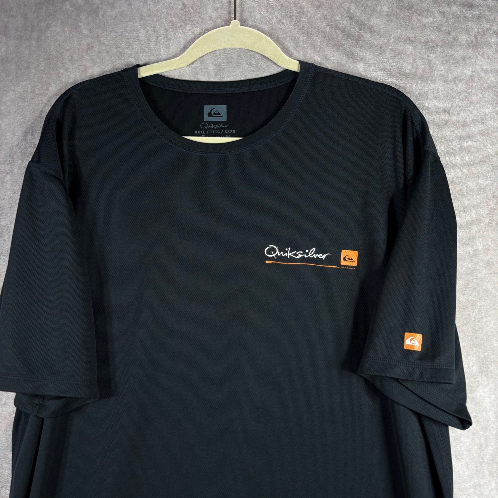 Quiksilver T-Shirt Mens XXXL Black Waterman Performance Bamboo Charcoal Surfer gallery