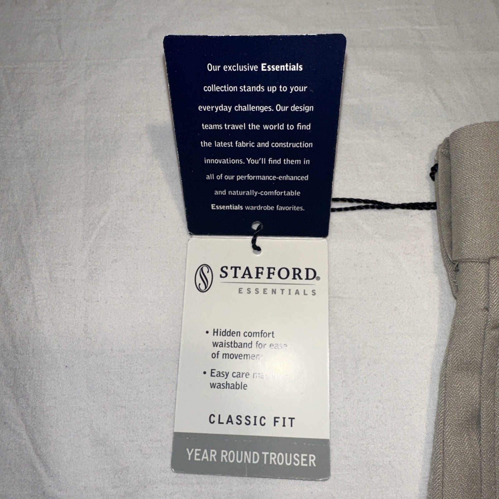 NWT Stafford Men’s 42 x 30 Classic Fit Flat Front Year Round Trouser Pants $70 gallery