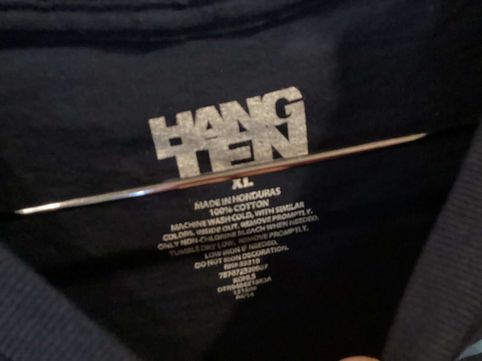 NWT HANG TEN Navy Blue Ocean Waves Surfing S/S T-shirt SZ XL - Cool gallery