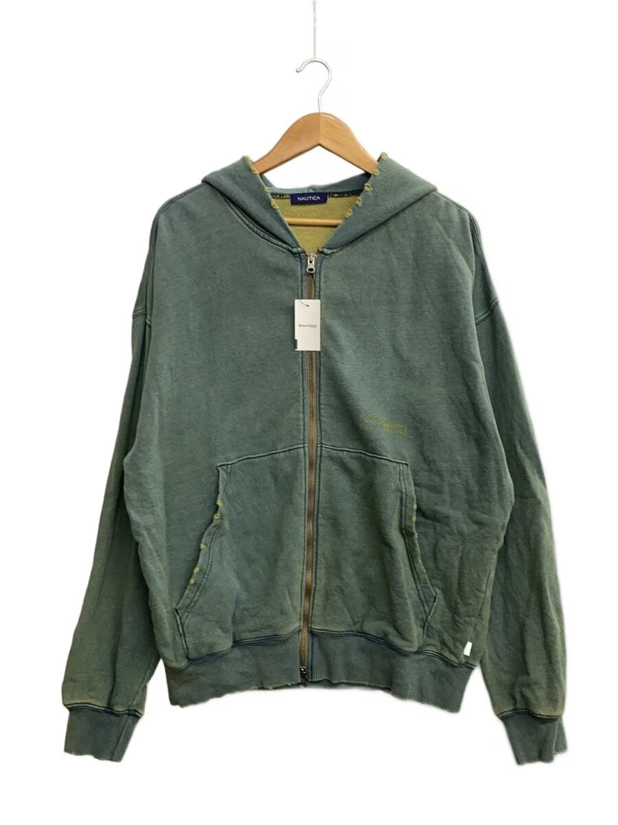 NAUTICA Mix Color Indigo Sweat Zip Hoodie, Size L, Cotton, Green, 251-1247