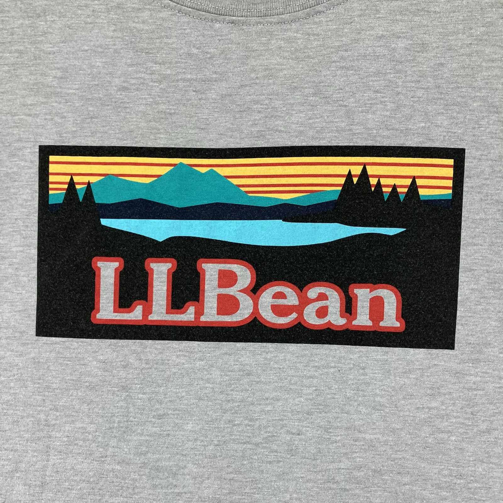 L.L.BEAN Mens Slightly Fitted Graphic T-Shirt Top Medium Grey Thin Lightweight gallery