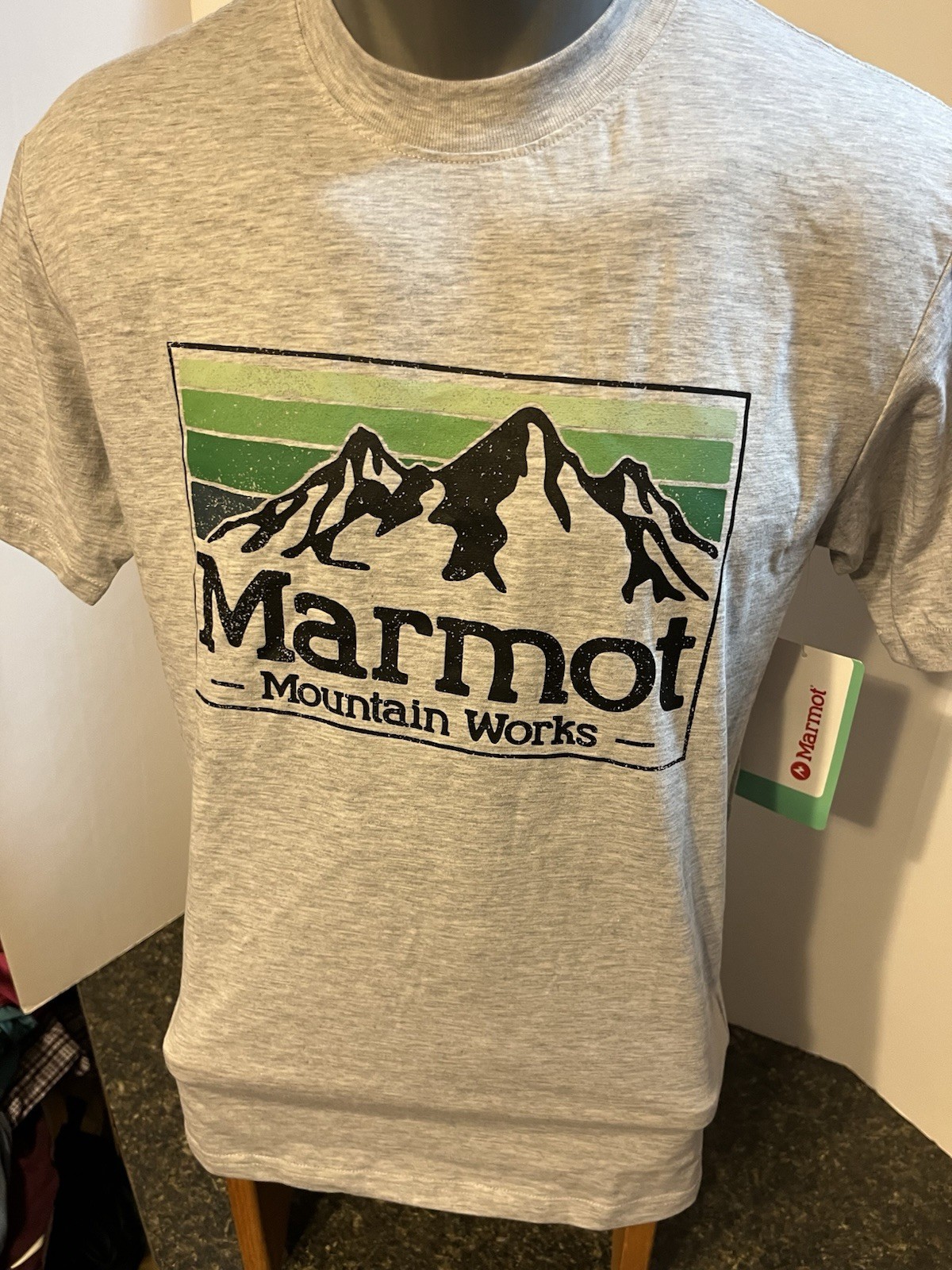 Marmot Mountain Works Men’s T-Shirt Gray Heather - Cotton Poly Small - NWT gallery