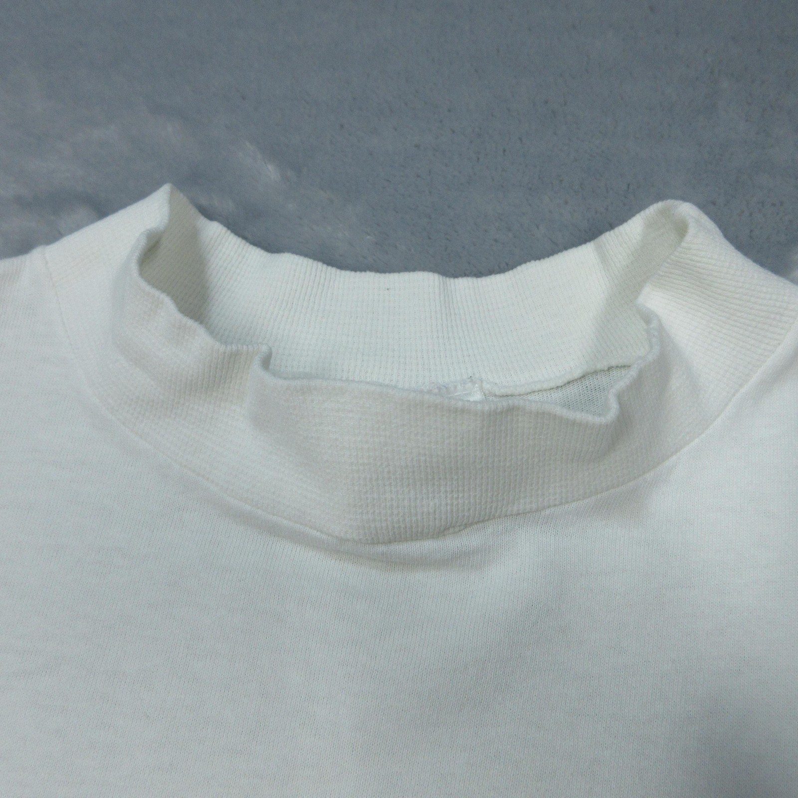 Vintage Fruit of the Loom Shirt Men XL White Mock Neck Long Sleeve USA 90s Thras gallery