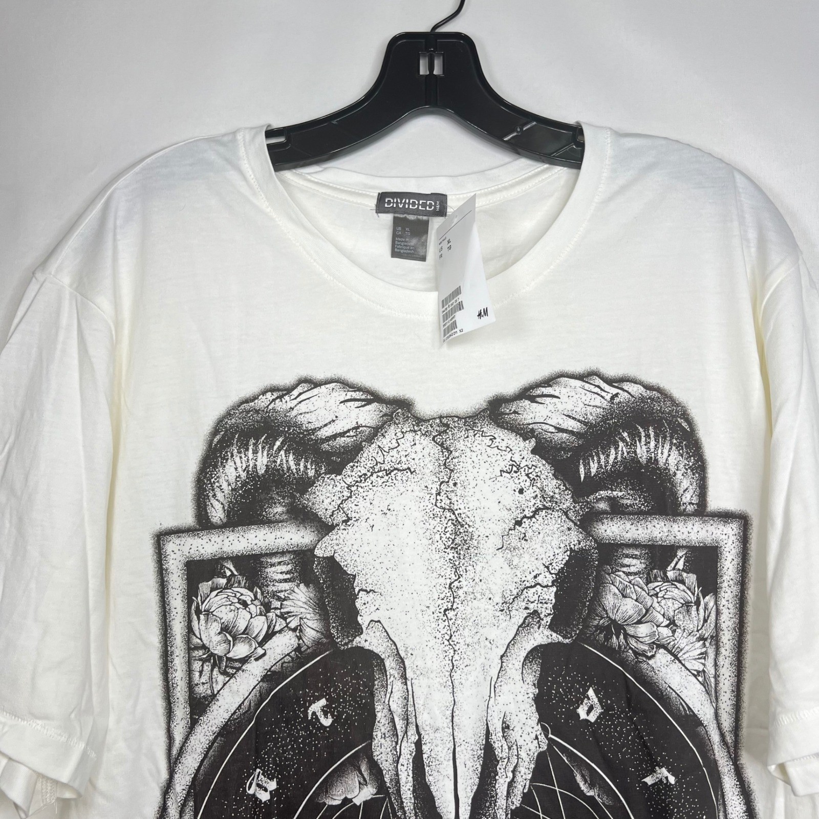 H&M Divided Ram Skull Graphic Tee Mens XL Occult Goth Punk Streetwear Tribal gallery