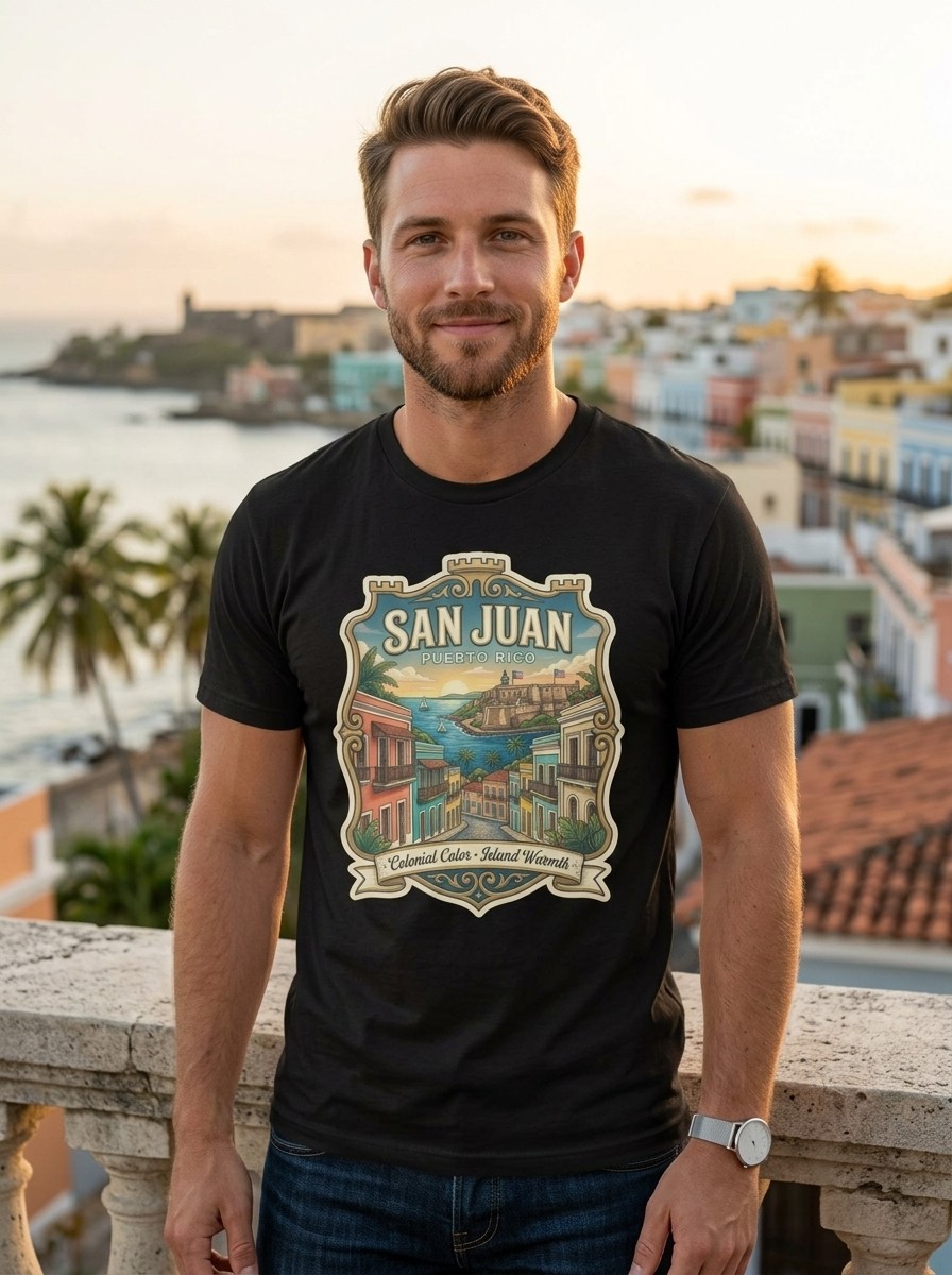 San Juan Puerto Rico Colonial Graphic T-Shirt Unisex Travel Tee gallery