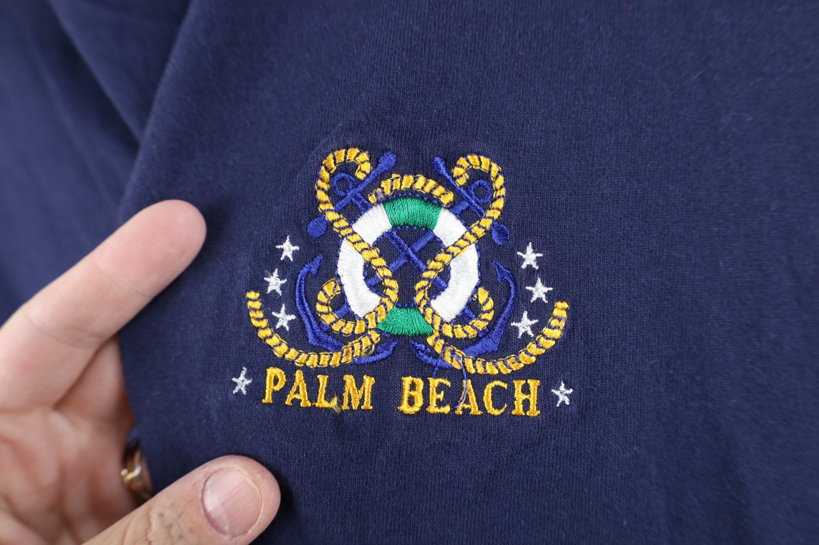Vintage 90s Streetwear Mens XL Faded Palm Beach Sailing Short Sleeve T-Shirt USA gallery