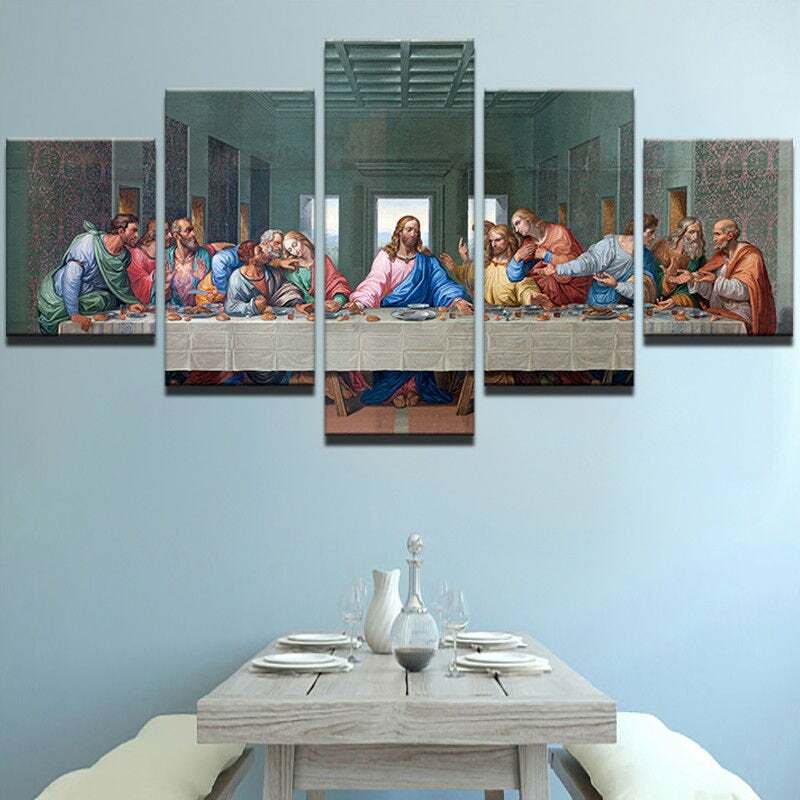 Multi Panel Print Last Supper Canvas Wall Art Upper Room Piece Jesus Disciples
