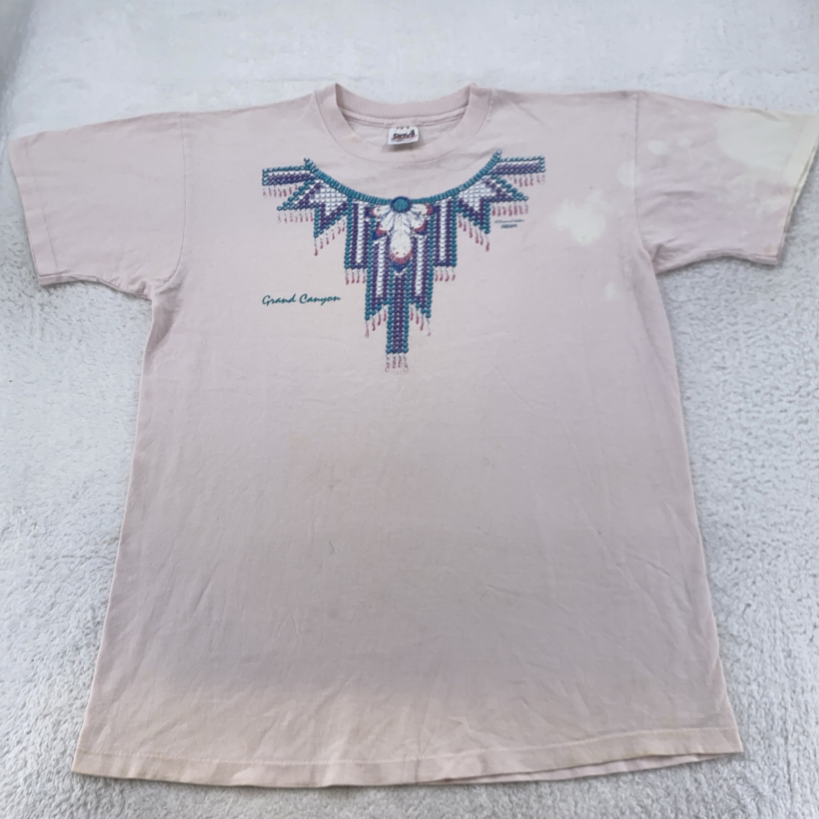 Vintage Grand Canyon Shirt Mens Large Beaded Feather Graphic Anvil USA 90s Tee gallery