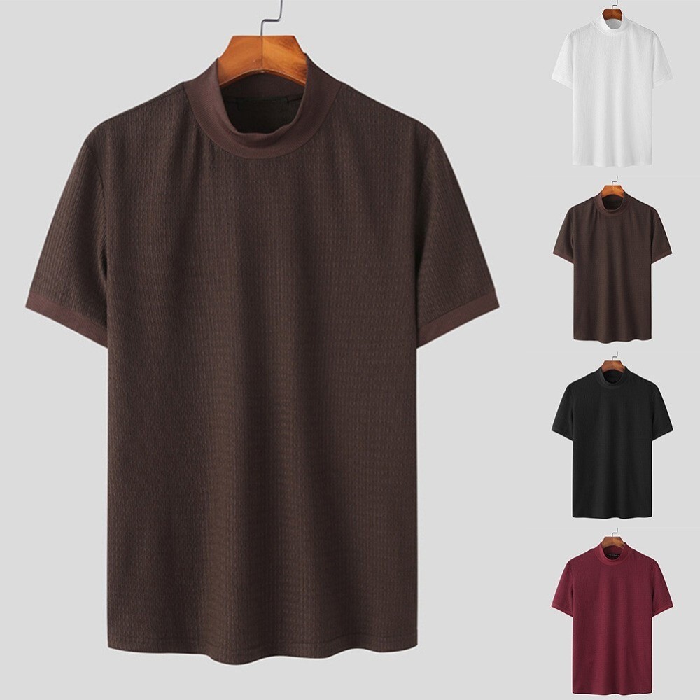 Mens KnitwearT-Shirts Mock Neck Sweater T-Shirt Turtleneck Undershirt gallery