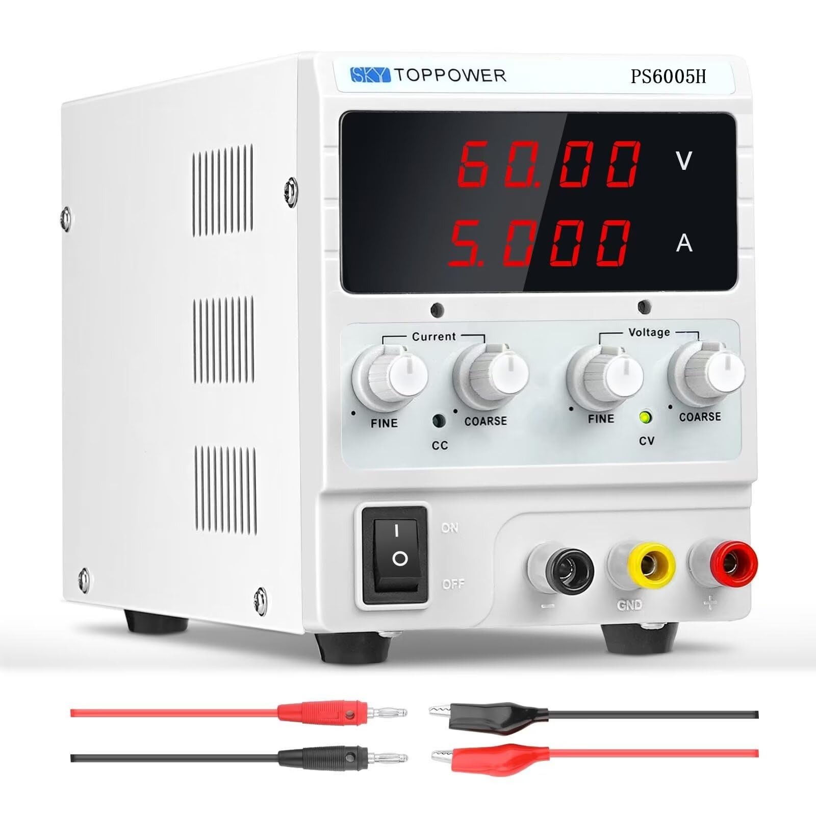Variable DC Power Supply, 0-60V 0-5A Adjustable Bench Power Supply with 4 Dig…