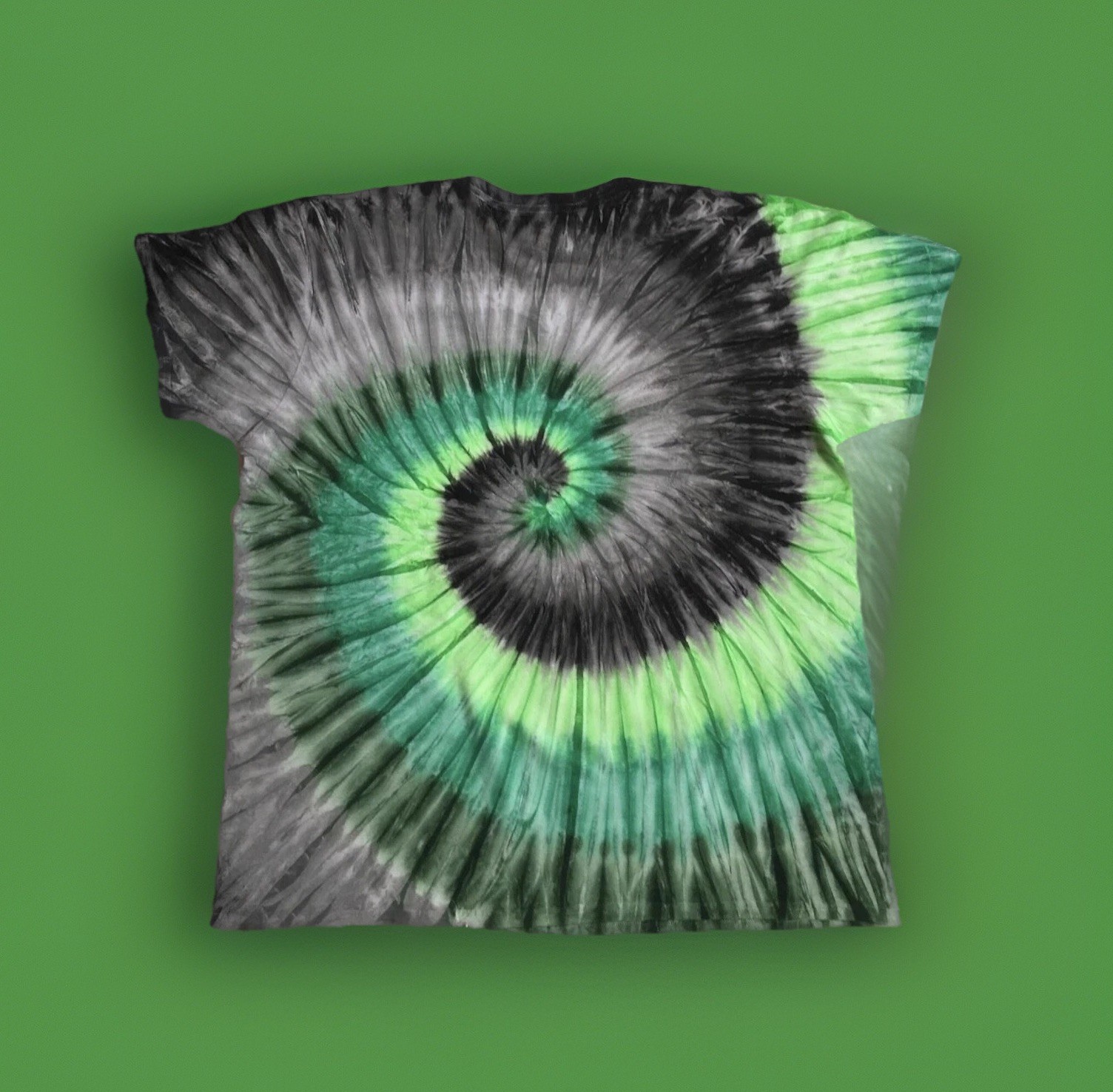 *New* 2XL - Sm Handmade Tie Dye, Lime Graphite Spiral, Crew or V-Neck gallery