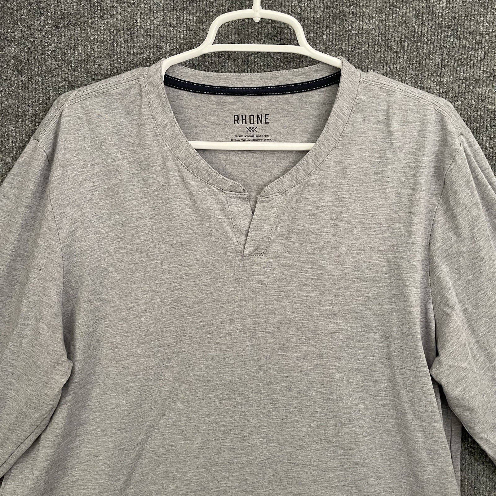 Rhone Element Lounge Henley Shirt Men’s Sz L Long Sleeve Casual Gray gallery