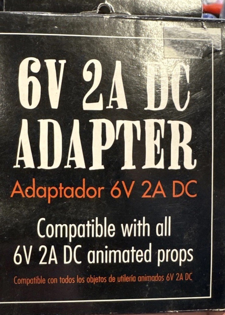New 6V 2A DC Adapter Compatible with all 6V 2A DC Animated Props Tekky 40004