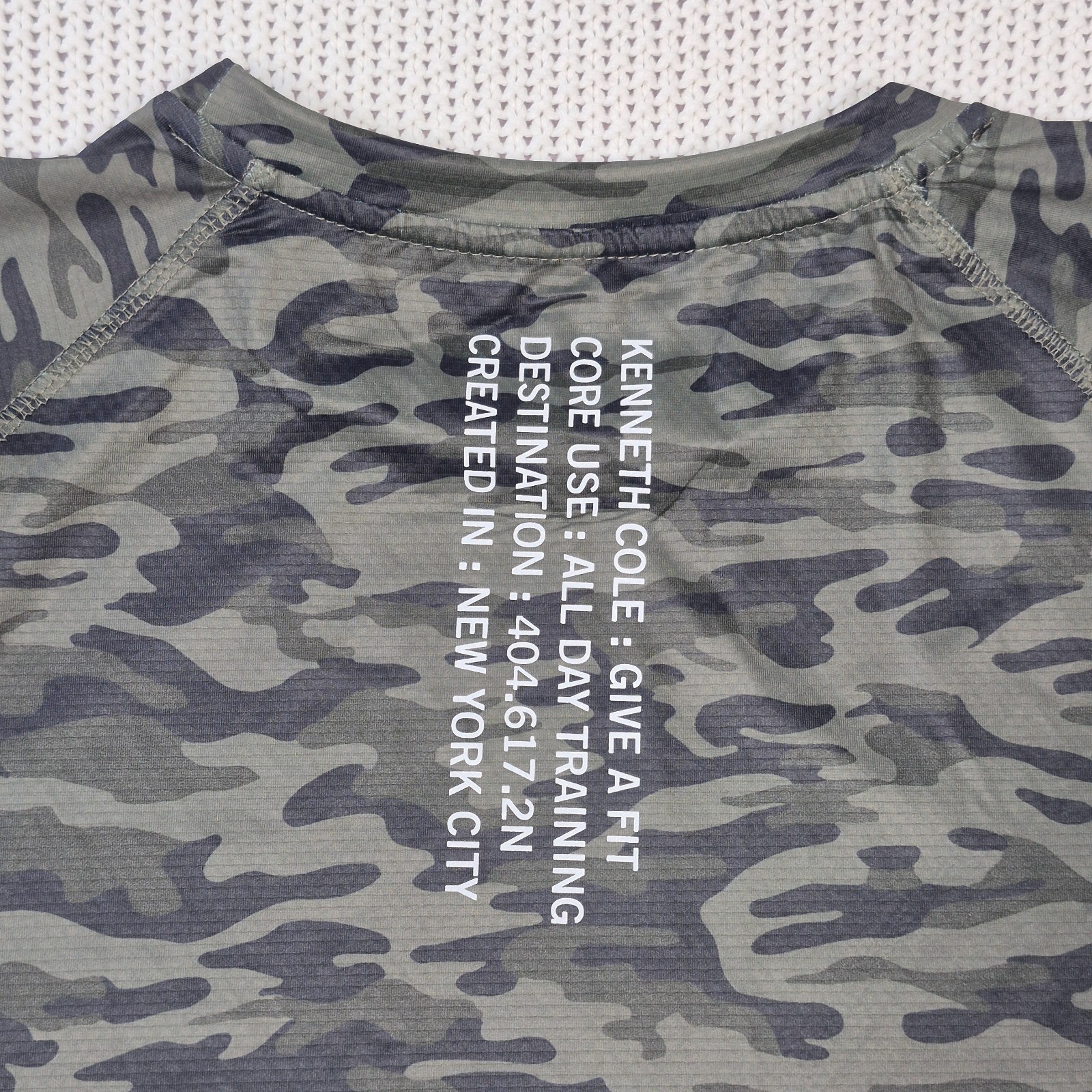 Kenneth Cole Men's Active Tech Shirt S/S Stretch Breathable Soft Olive Camo gallery