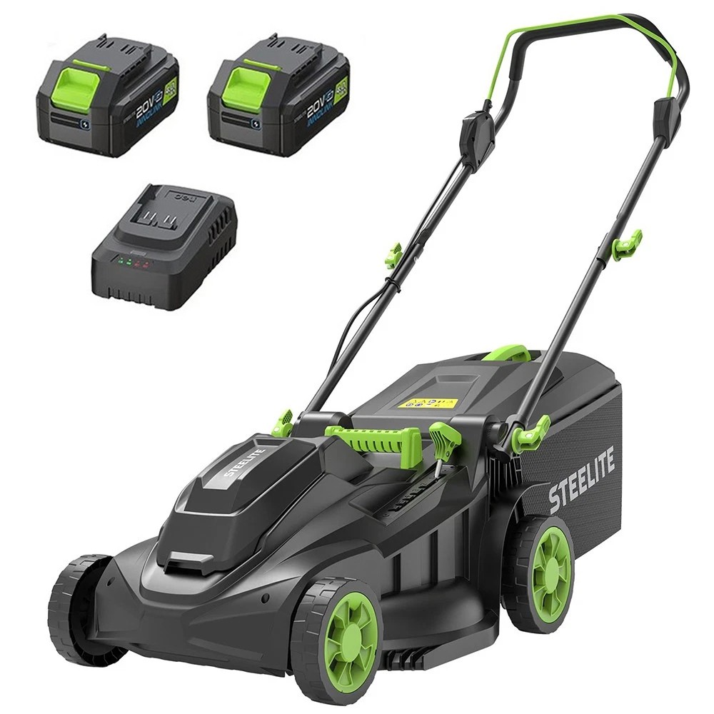 Steelite 42V (2x21V) 17-Inch Cordless Lawn Mower with 2×4.0 Ah Battery & Charger