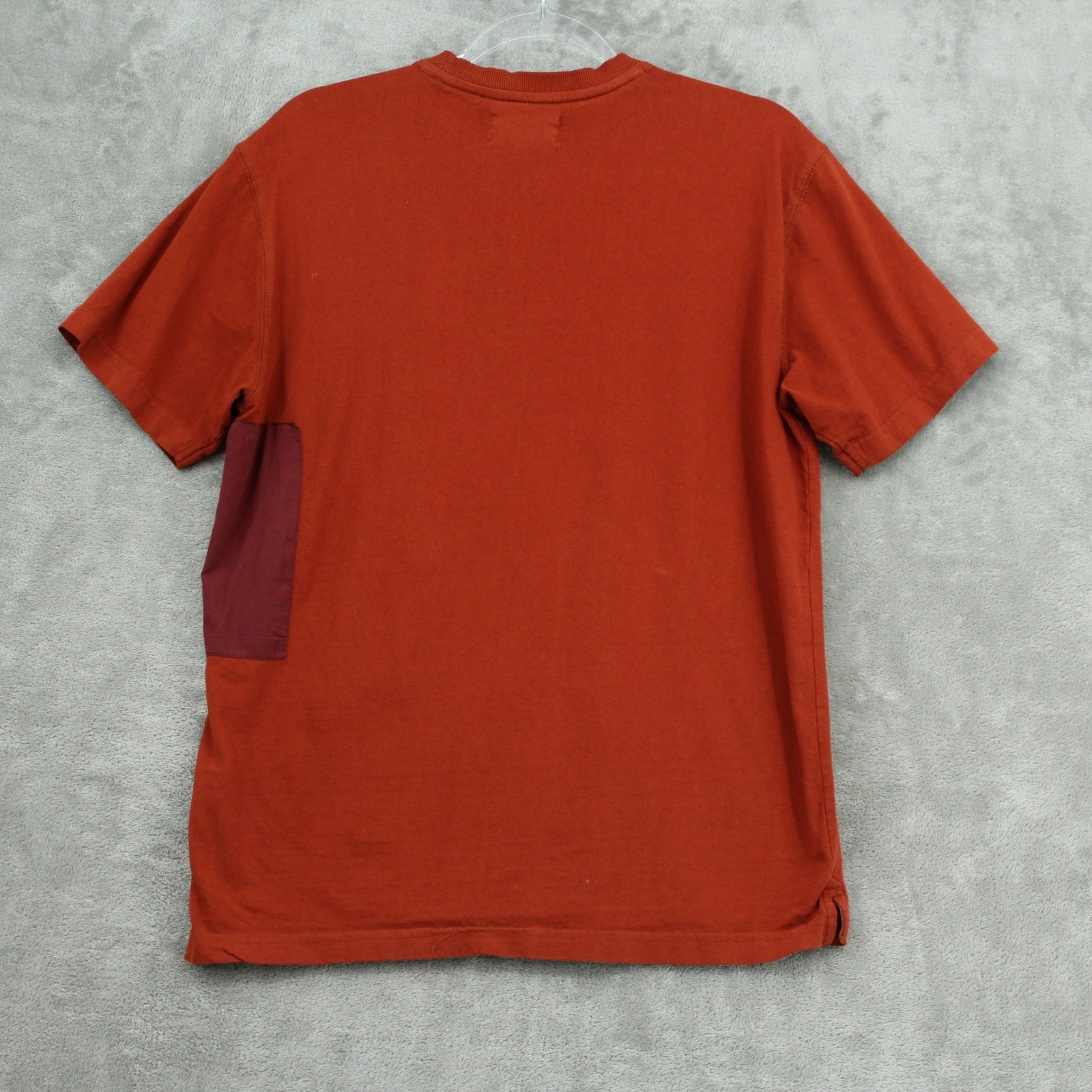 Reserved Shirt Mens Medium Orange Zipper Pocket Crew Sporty Casual Rust Orange gallery