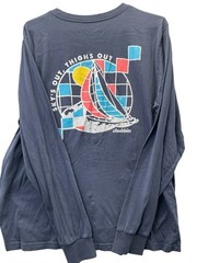 Chubbies “The Weekend Has Arrived” Long Sleeve Performance Shirt Blue Sz. Large