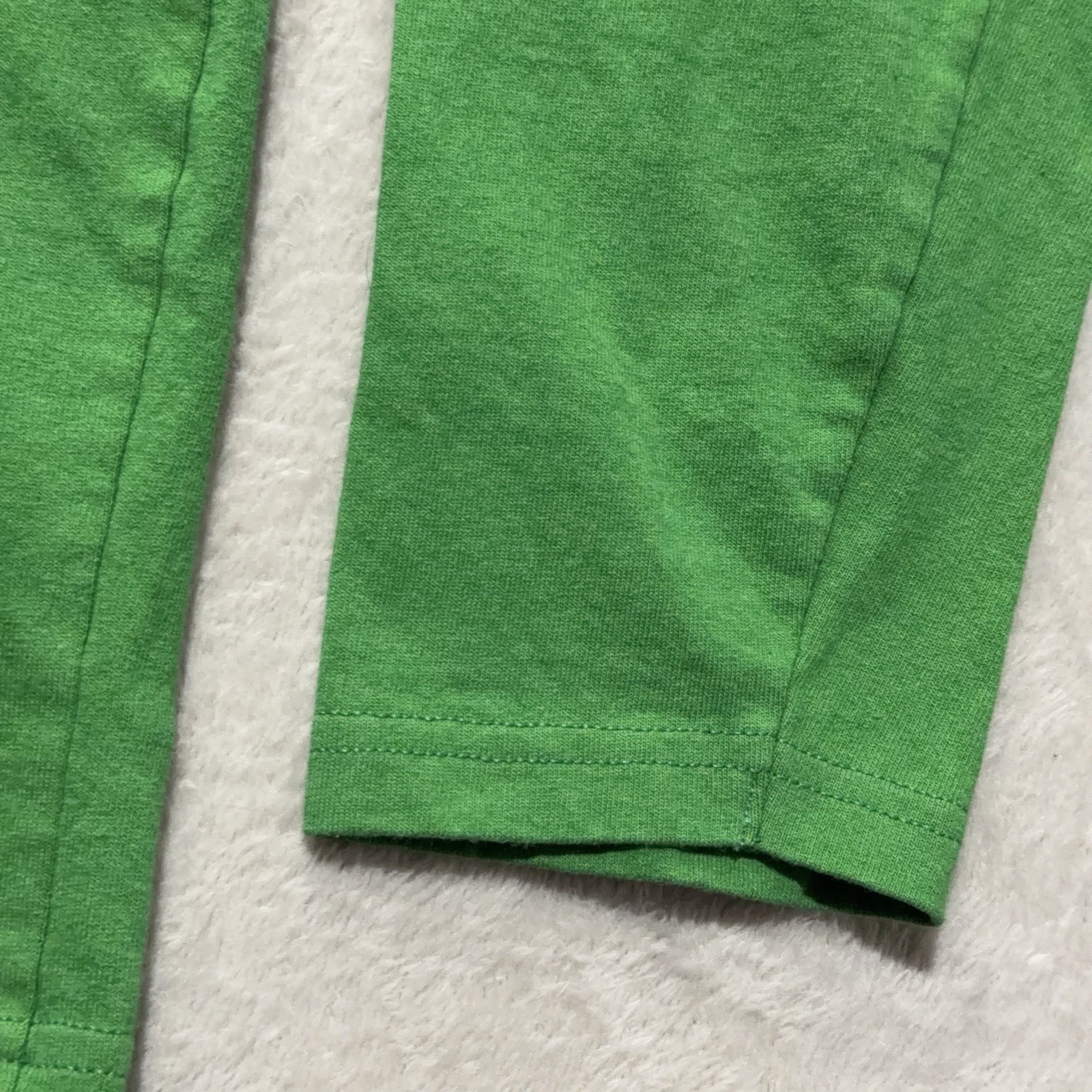 Apple Employee Long Sleeve T-Shirt Men L Green 100% Recycled Cotton Apple Logo gallery