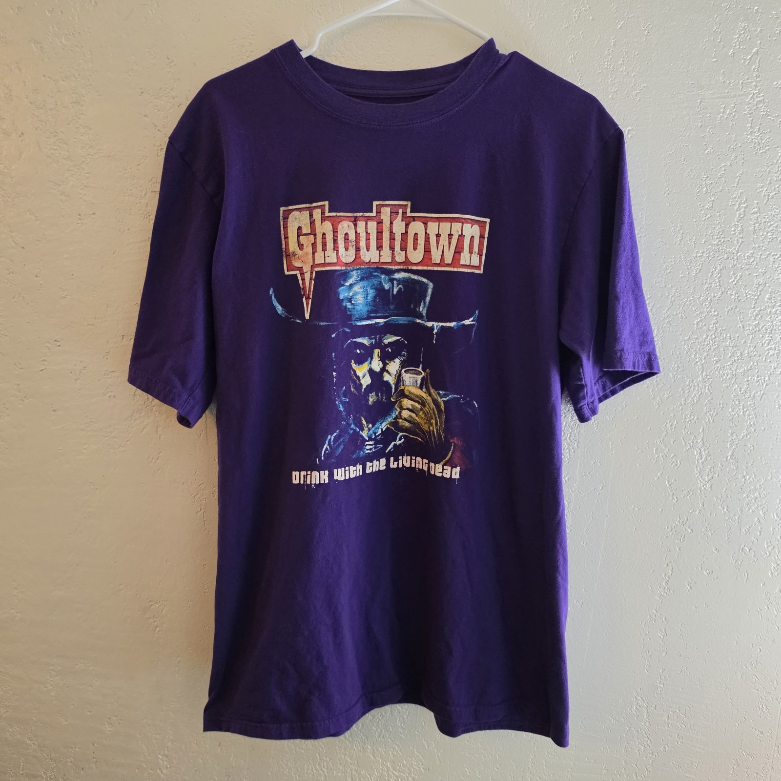 Ghoultown Shirt Size L Large Drink With The Living Dead Outlaw Gunslinger