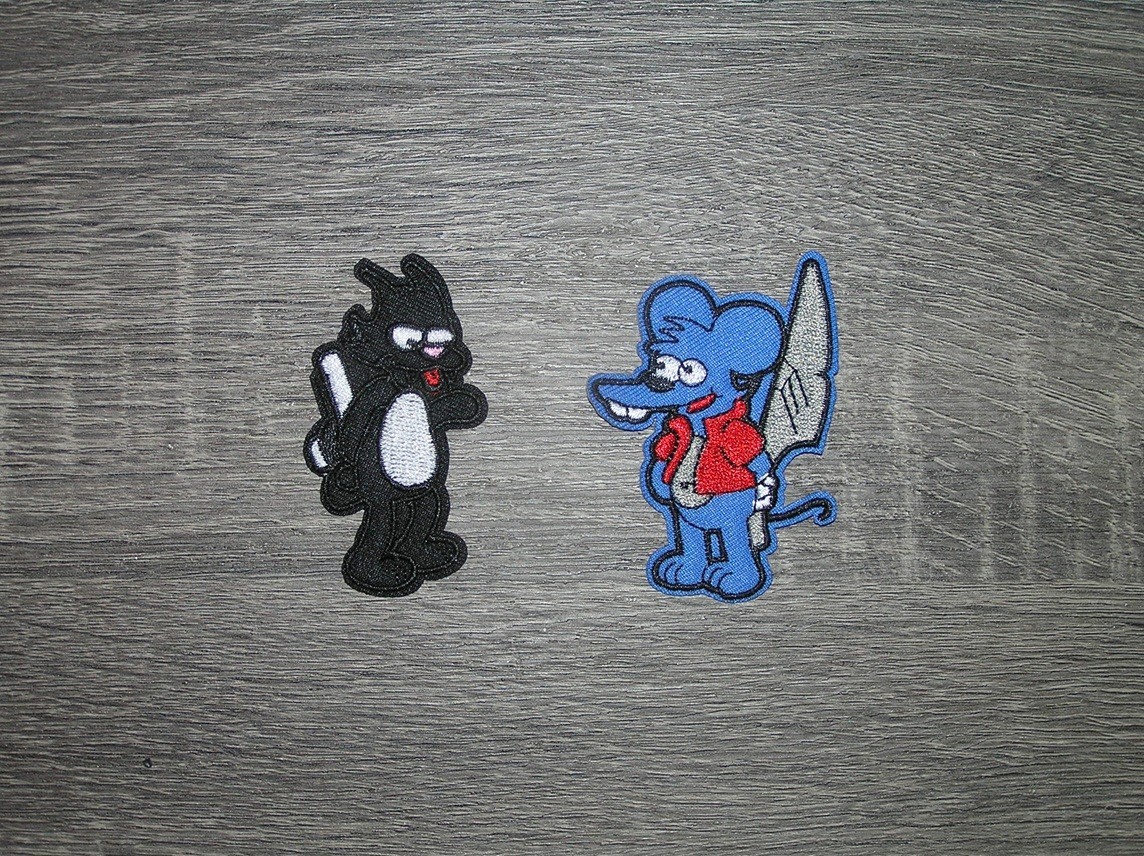 The Itchy & Scratchy Show Cartoon Characters Embroidered Iron On Patches
