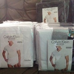Calvin Klein Classic Crew or V Neck Tees S M L XL Blues Greens Gray Black White
