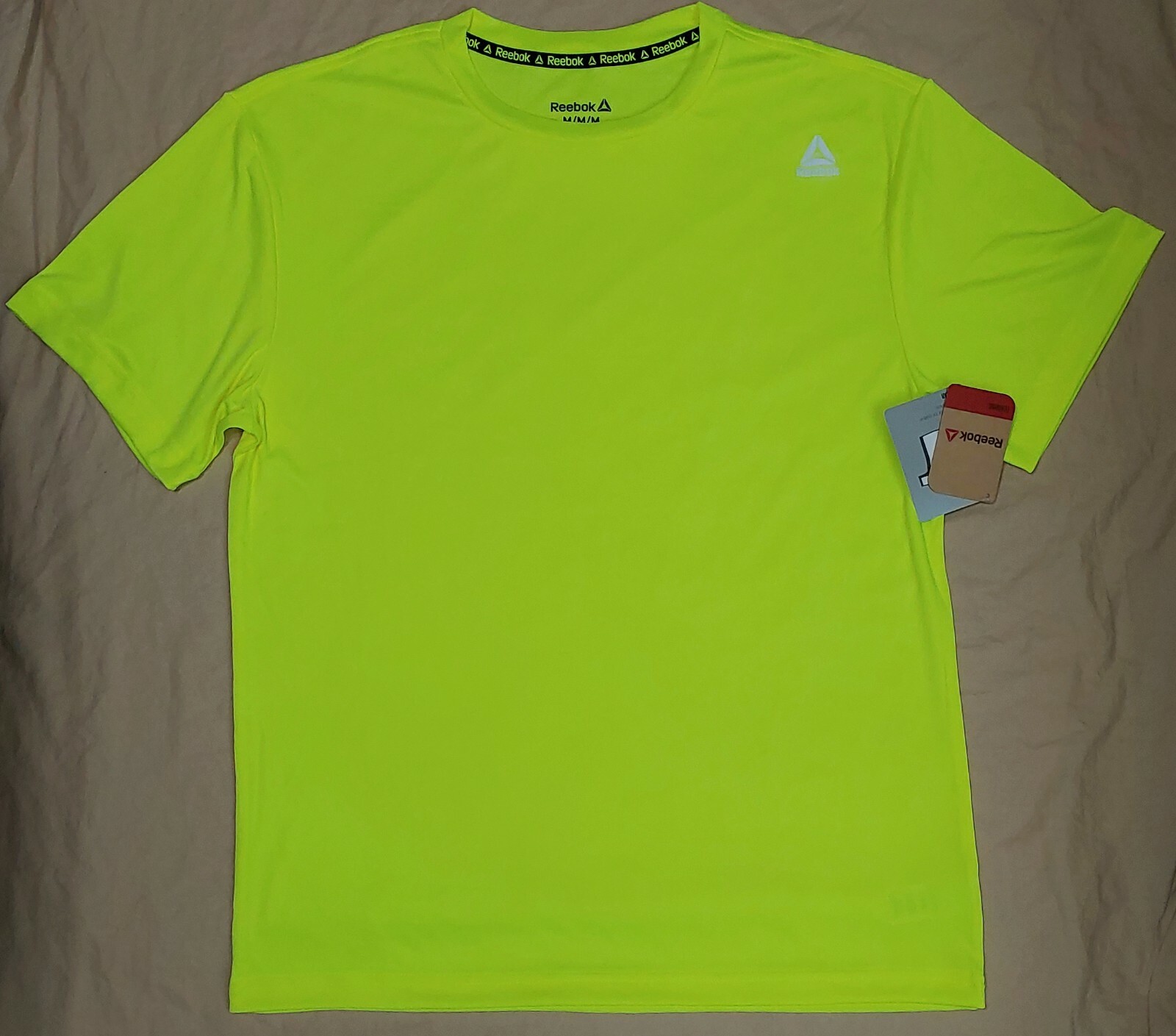 Reebok Neptune Crewneck Shirt Gym Exercise Neon Yellow Men's Medium-Large gallery