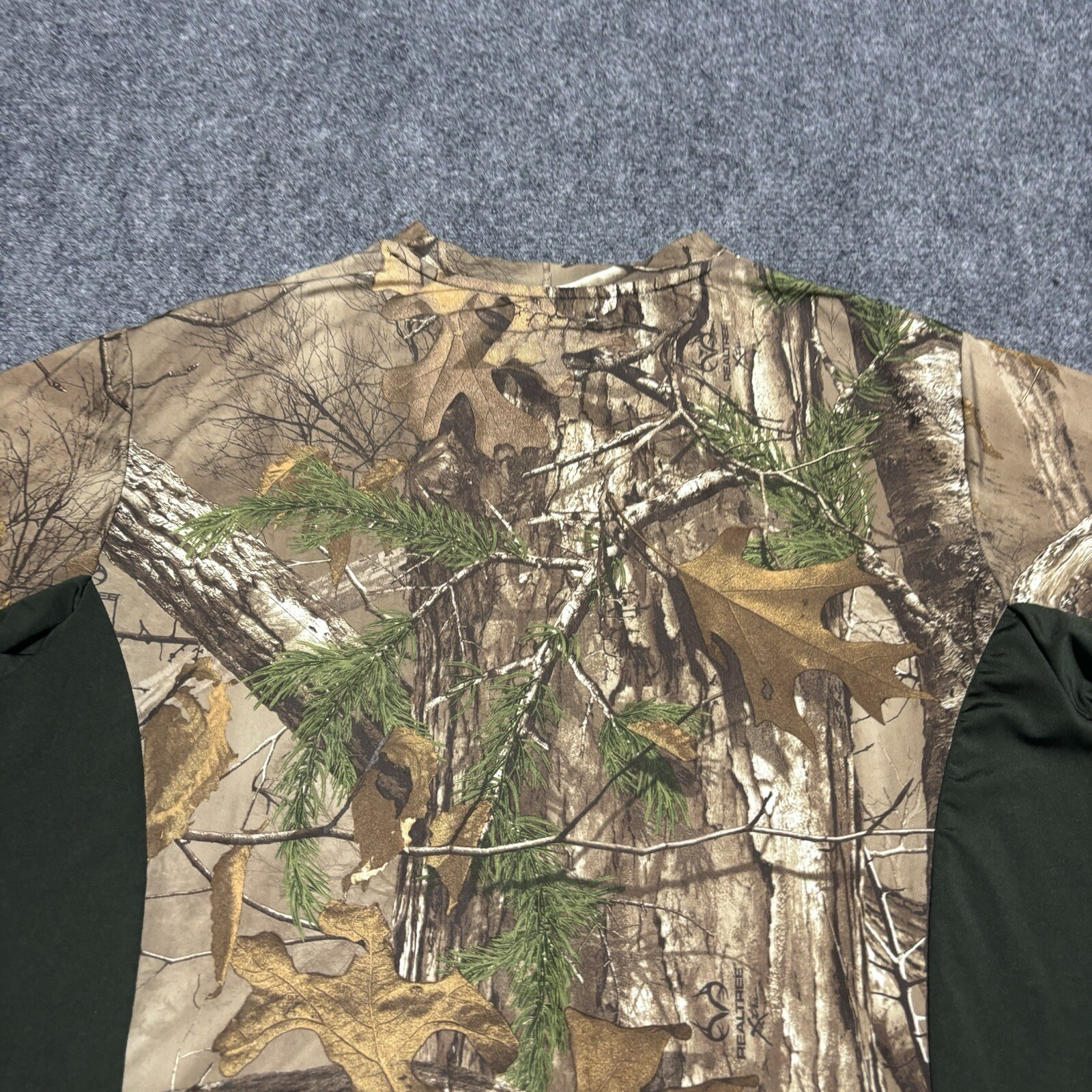 HABIT Shirt Mens Medium Green Short Sleeve Polyester Realtree Fishing Camouflage gallery