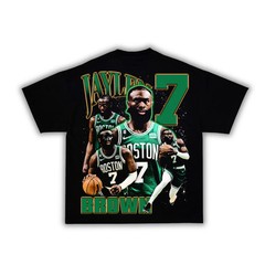 Jaylen Brown Boxy Vintage Graphic Shirt Basketball Tee Streetwear Y2K