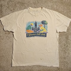 Vintage 90s Dan Gilbert Art Group Festival T-shirt Mens L Thrashed Stained Punk