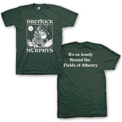 Authentic Dropkick Murphys Skelly Piper T-Shirt Hunter Green S-2XL NEW