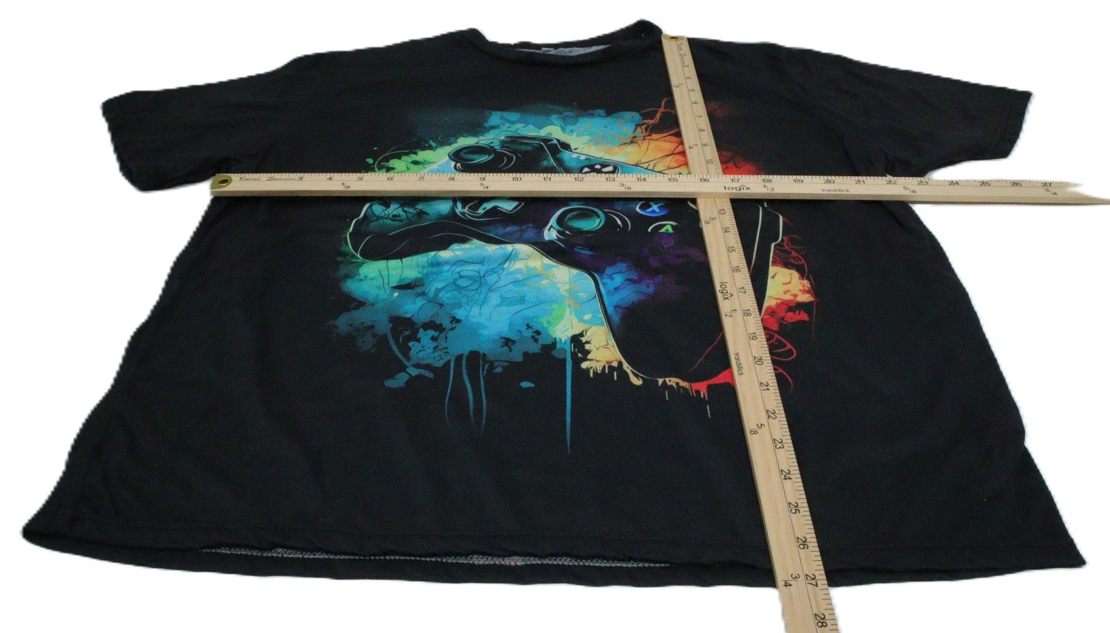BF Vintage Men's 1XL Black Graphic T-Shirt Video Game Controller Print T0452 gallery