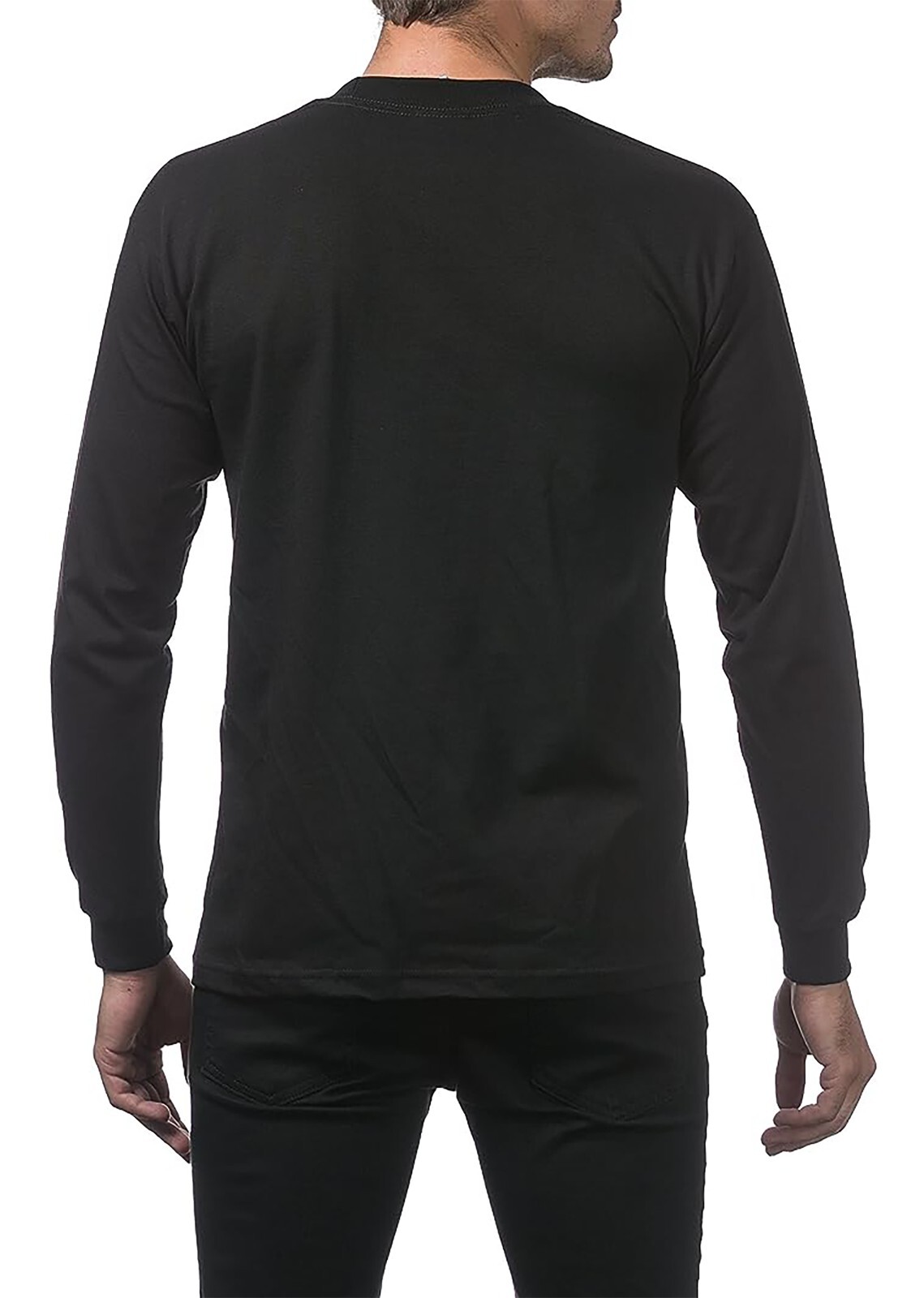 Pro Club Men's 3-Pack Heavyweight Cotton Long Sleeve Crew Neck T-Shirt gallery