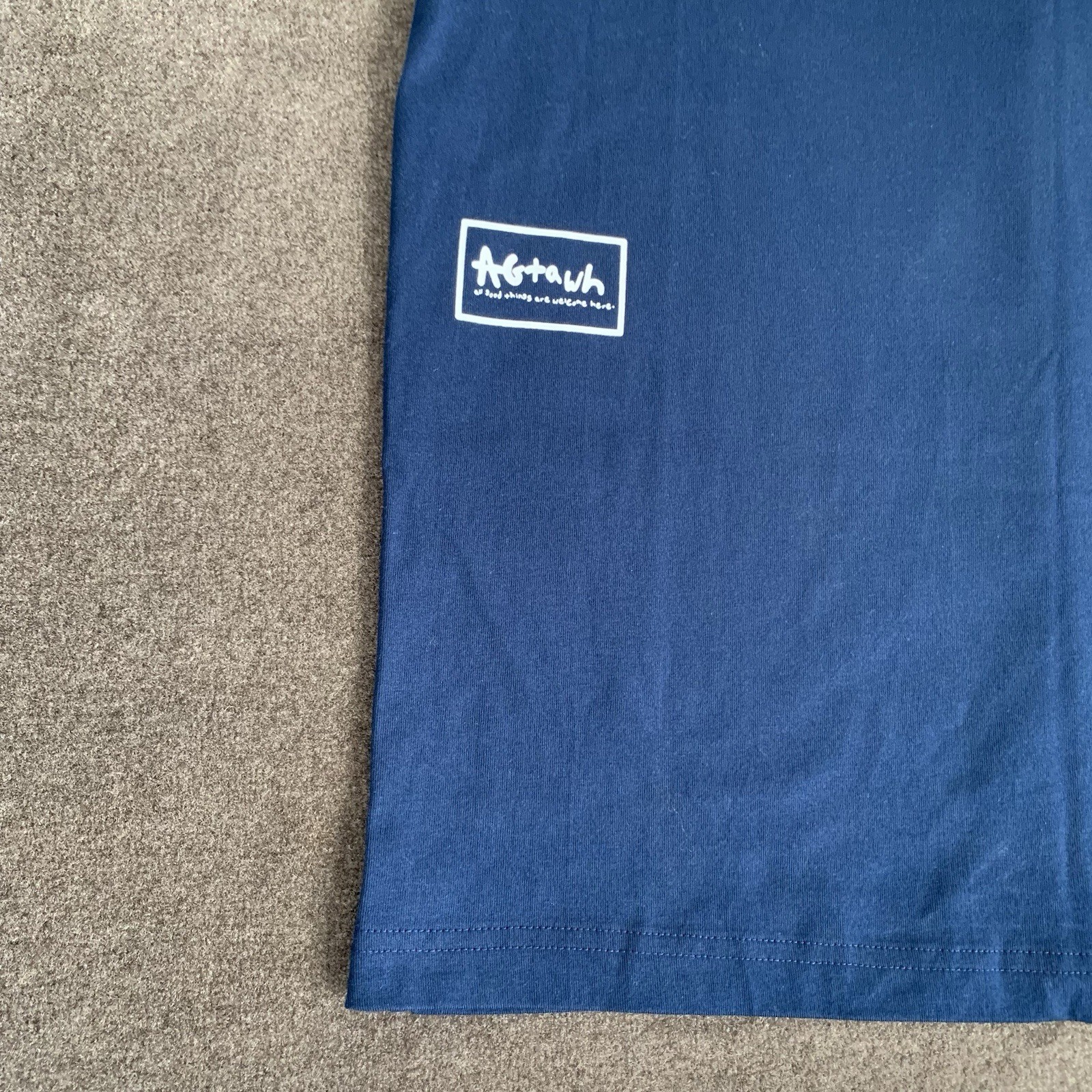 AGTAWH Men's T-Shirt Size Medium Good Embroidered Graphic Print Tee Navy Blue gallery