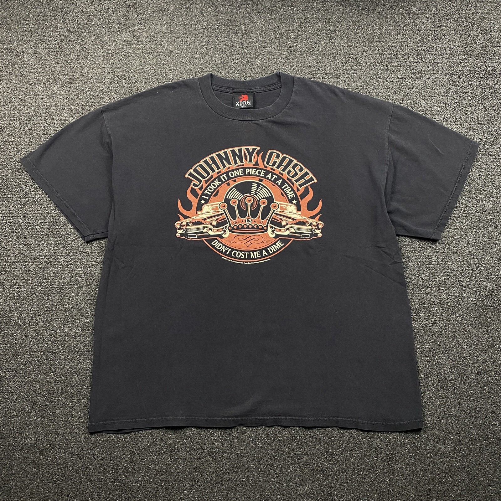 Johnny Cash Zion Roots Wear 2007 T Shirt Men’s Size 2XL Black Country Tee