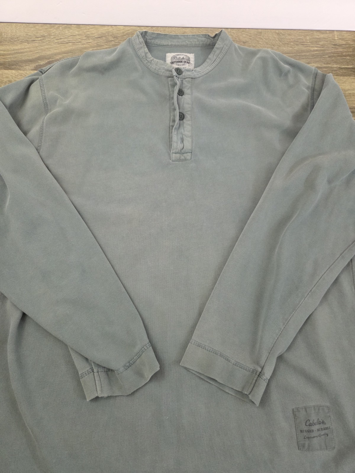 Cabela's Outdoor Gear Henley Shirt Men's Large Green Long Sleeve Hiking gallery
