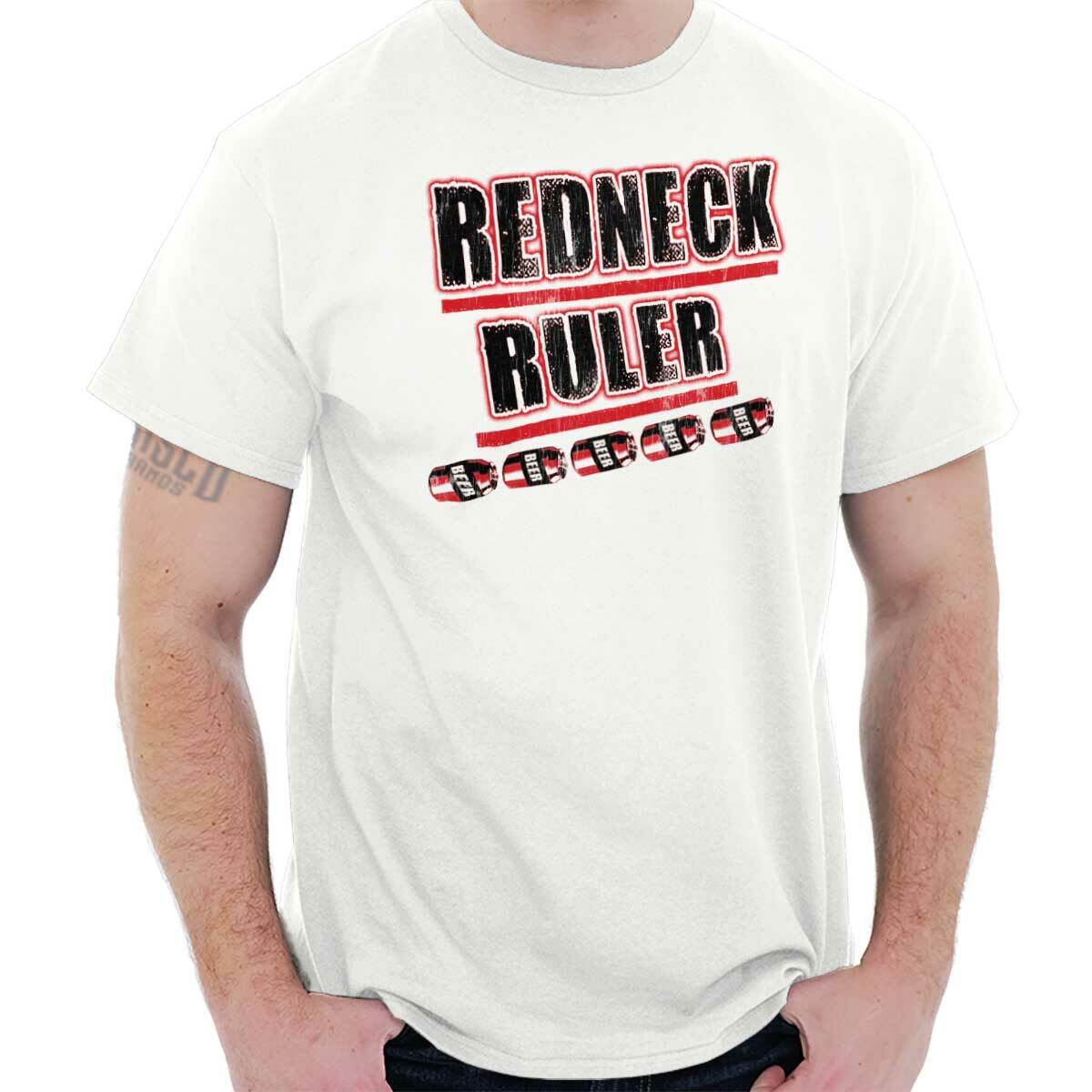 Redneck Funny Drinking Beer Drunk Joke Gift Mens Casual Crewneck T Shirts Tees gallery