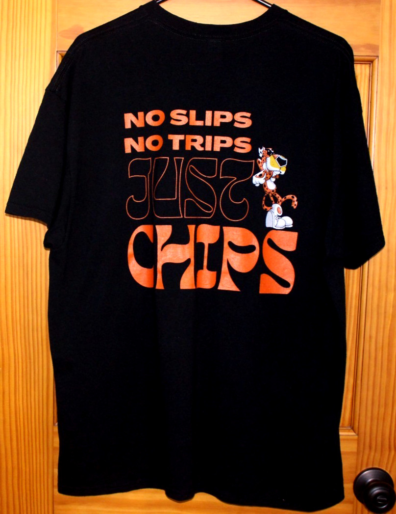 Frito Lay Lot (2) XL T-shirts Both feature Chester Cheetah Black & Blue gallery