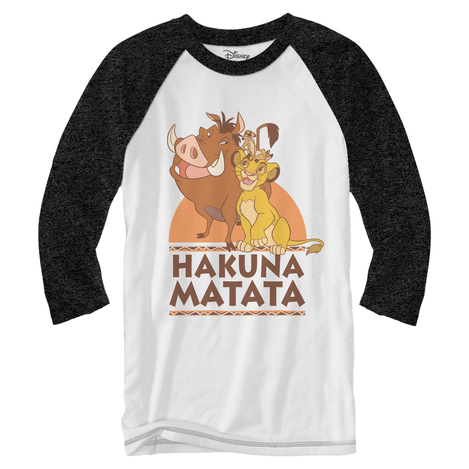 Disney Lion King Hakuna Matata Raglan Style 3/4 Length Sleeve Adult Graphic Shi