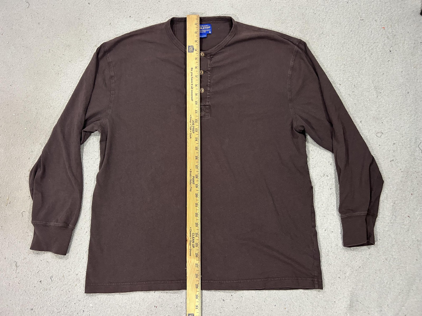 Pendleton Shirt Mens XL Brown Long Sleeve Henley Cotton Linen Tee Base layer gallery